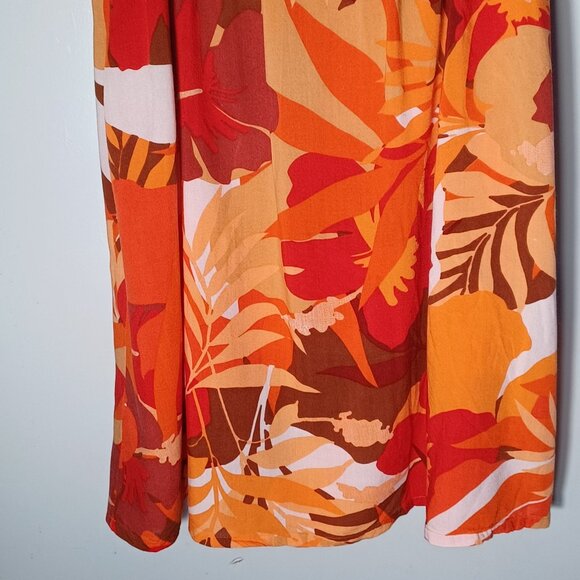 True Destinations Sundress Womens Medium Red Floral Hawaiian Mini Beachy Resort - Picture 3 of 7